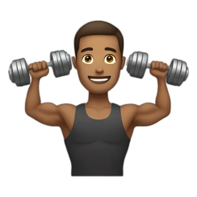 Man lifting dumbbells sticker