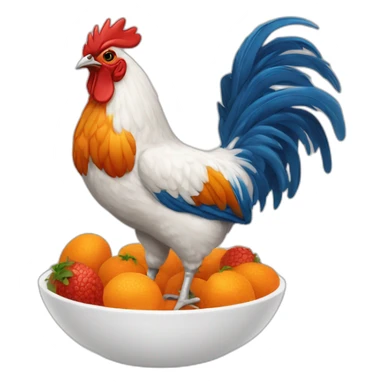 Gallo color cafe y anaranjado sticker