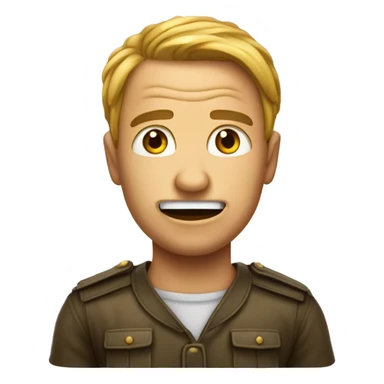 Emoji qui rigole avec un point d'interrogation sur sa tete sticker