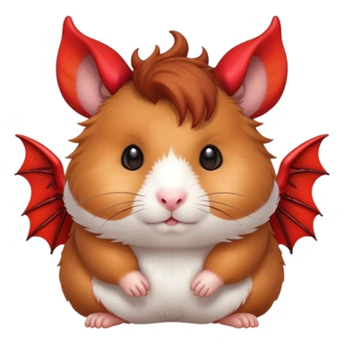 Hamster with devil horns and devil wings sticker