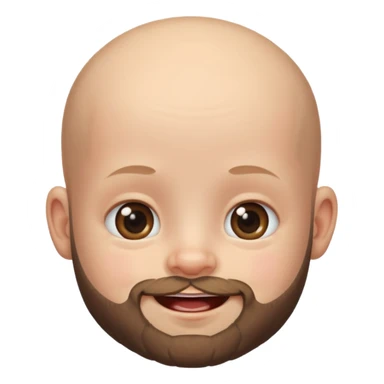 bearded bald baby sticker