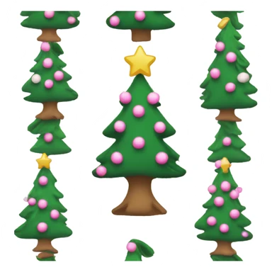 Christmas tree with small pink and white bows sticker