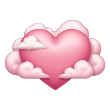 pink heart + cloud sticker