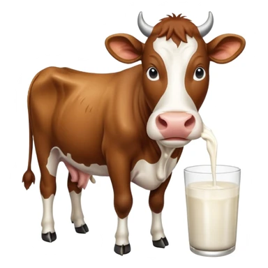 cow making milk sticker