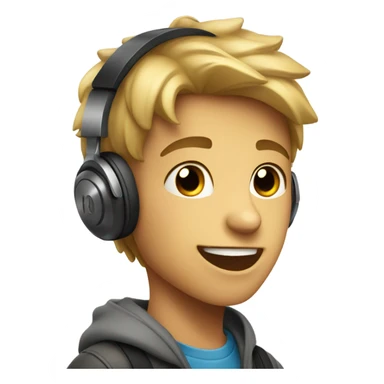Boy with headphones  sticker