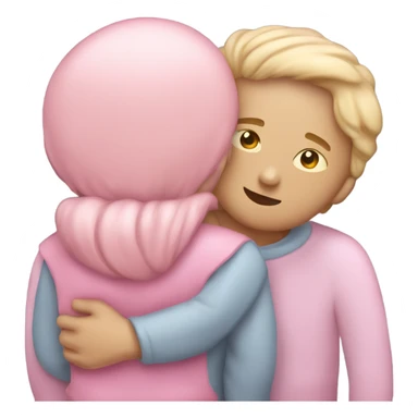 pink pastel guy and girl hugging each other back view sticker