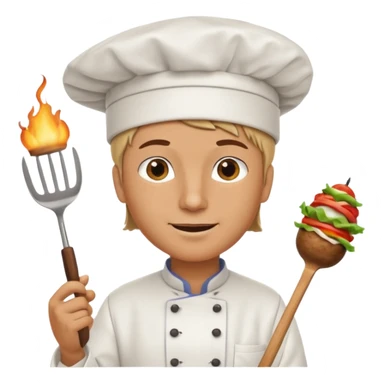 Grilling person like a kebab sticker