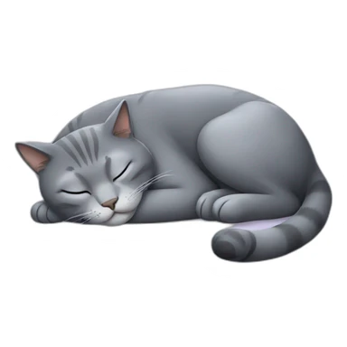 Big grey cat sleeping  sticker