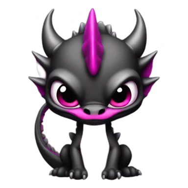 black and magenta baby dragon angry sticker