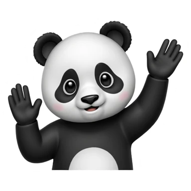 A cute panda emoji waving goodbye sticker