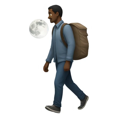 man walking in the moonlight sticker