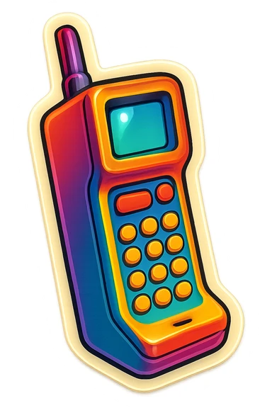 An iPhone sticker in retro stickers style, with a vintage design and bright colors sticker