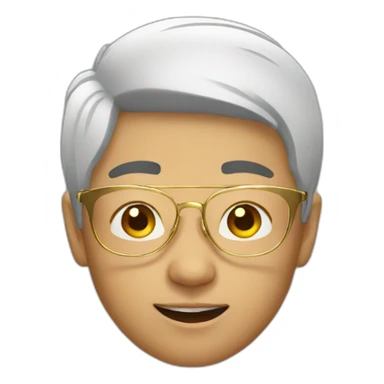 Asian boy with golden glasses sticker