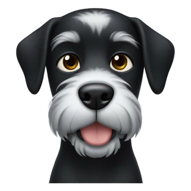 black dog with beard with white hairs sticker