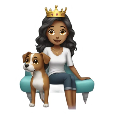 girl in a penthouse with a crown and a dog sticker