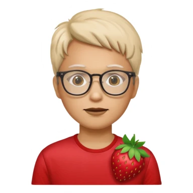 gözlüklü çilek tişörtlü insan sticker