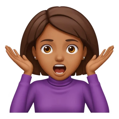 Brown girl having her hands on her neck screaming  sticker