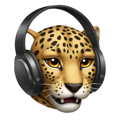 angry leopard wear  super big headphone sticker