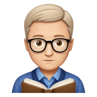 Hartmut Rosa holding a sociology book, no glasses, short hair sticker