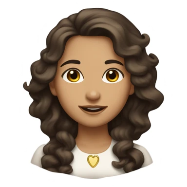 tan girl with long wavy dark brown hair and brown eyes coquette sticker