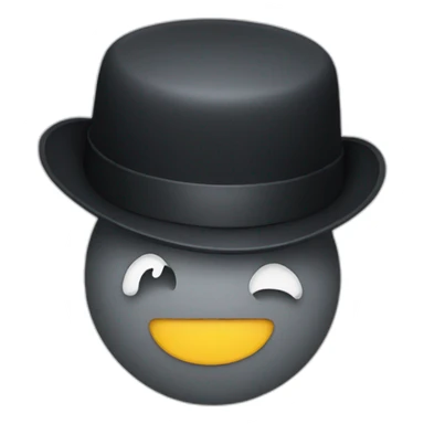 smiley wearing a  bowler hat sticker