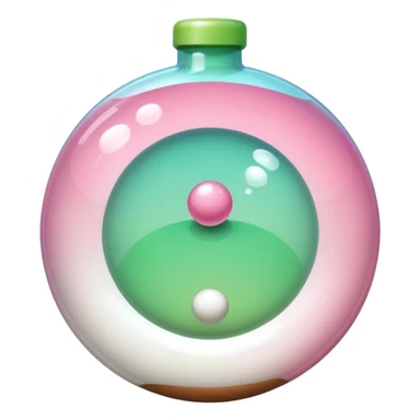 Aesthetic Bubble Tee with a pink-to-white and white-to-green match gradient, brown balls and a brown tube sticker
