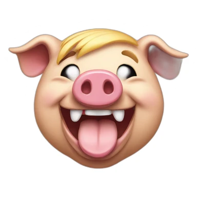 Laughing Trump pig sticker