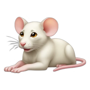 lie down lab mouse sticker