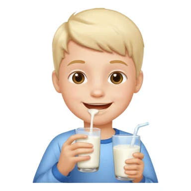 kid drinking milk sticker