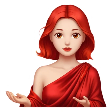 Woman slowly letting red silk fall from her shoulders, firelight flicker sticker