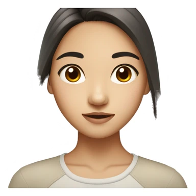 Asian girl with small dark brown eyes sticker