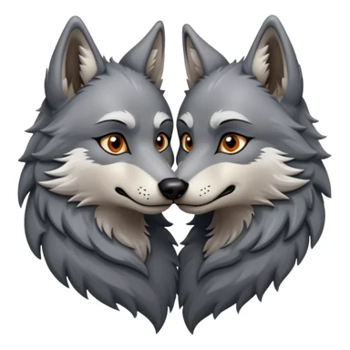 anthropomorphic male wolfs kissing  sticker