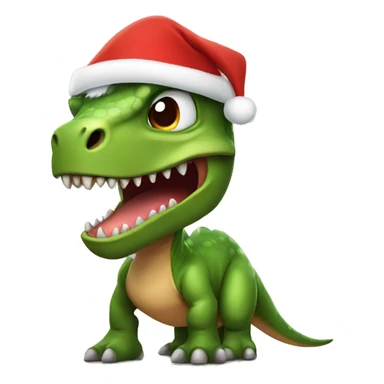 Dinosaur with santa hat sticker