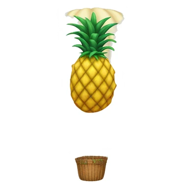 Pineapple inside of a hot air balloon sticker