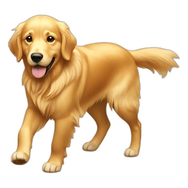 golden retriever walking ios style sticker