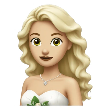 A blonde woman with green in wedding dress  sticker