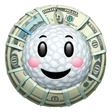 Snow ball with dollar bills  sticker