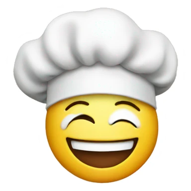 happy emoji with chef hat sticker