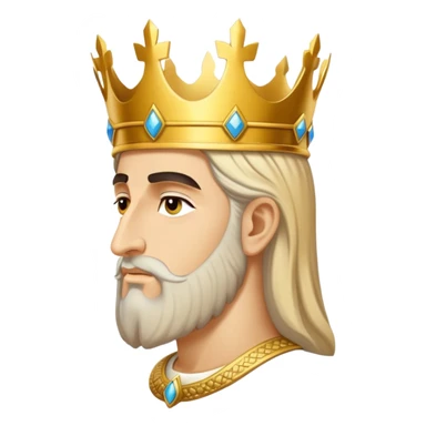 Cyrus the Great, side profile, golden crown, dignified sticker