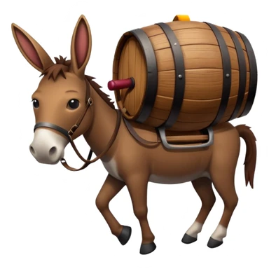 Mule with wine on its back sticker