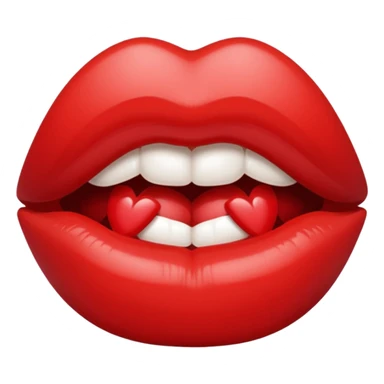 Receiving a lipstick kiss sticker