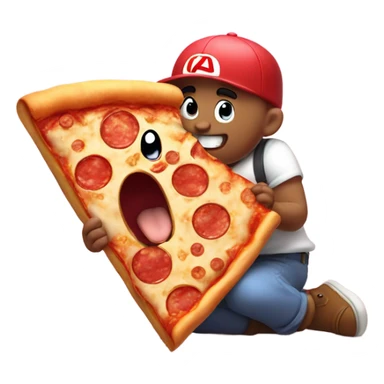 Kirby eating some pizza  sticker