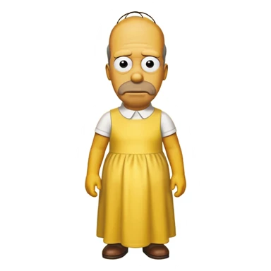 homer Simpson with dress yellow with complete yellow sticker