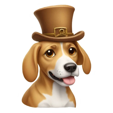 Dog with funny hat sticker
