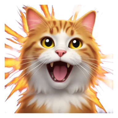 cat with explosion behind sticker