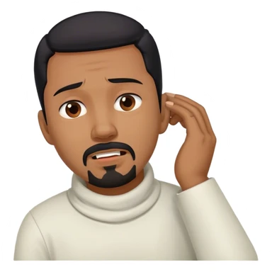 Man with black hair and goatee holding neck in pain sticker