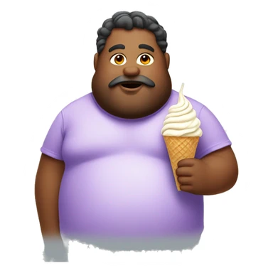 Fat dude holding ice cream  sticker