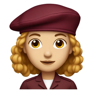 Only women’s burgundy beret sticker