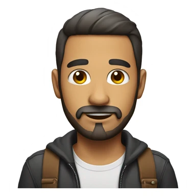 a latin men with ears like hello kitty and beard and very short hair sticker