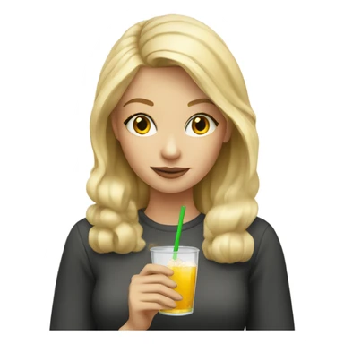 Blonde girl with a drink sticker